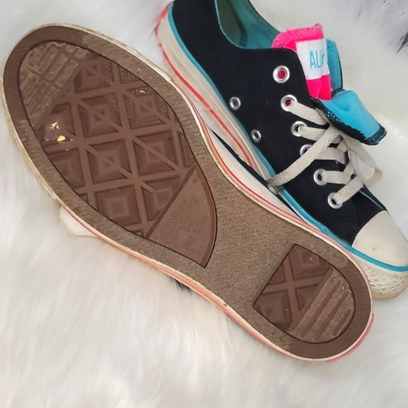 Y2K Converse All-Star Chuck Taylor Dual Tongues Black Pink Blue Womens Size 5 - Picture 10 of 17